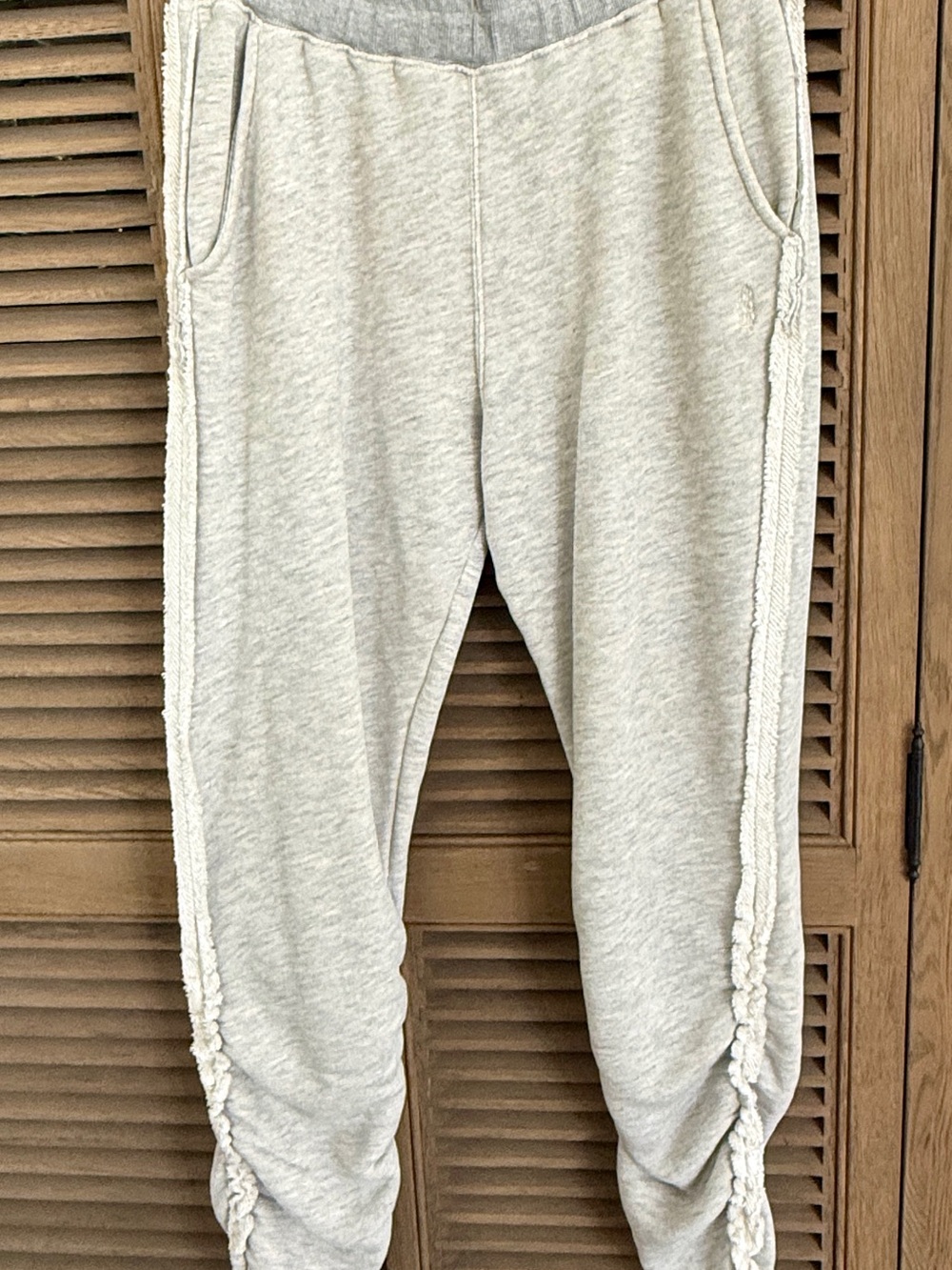 Free People- Gray Ruched Jogger Bottoms